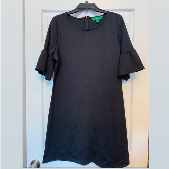 Black Elbow Bell Sleeve Dress - Picture 1 of 2